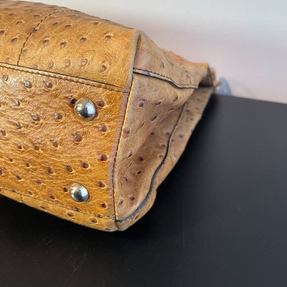 Furla Ostrich Leather 2-Way Top Handle Crossbody Bag - Preowned - Picture 7 of 14